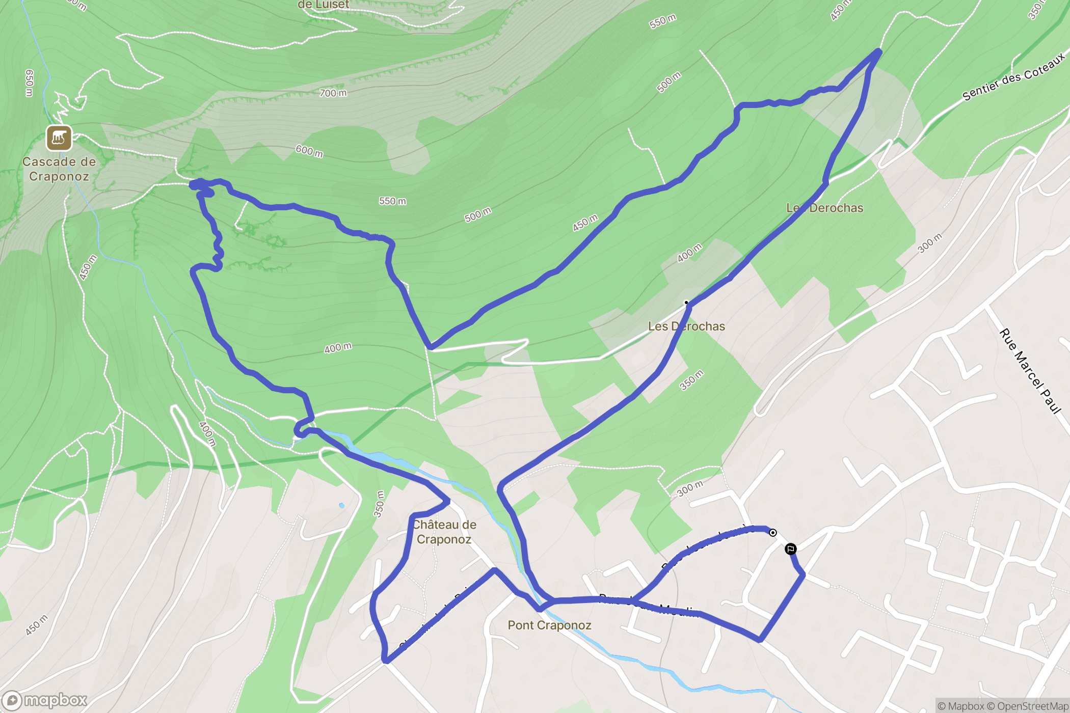 Crolles : carte du parcours de randonnée - France