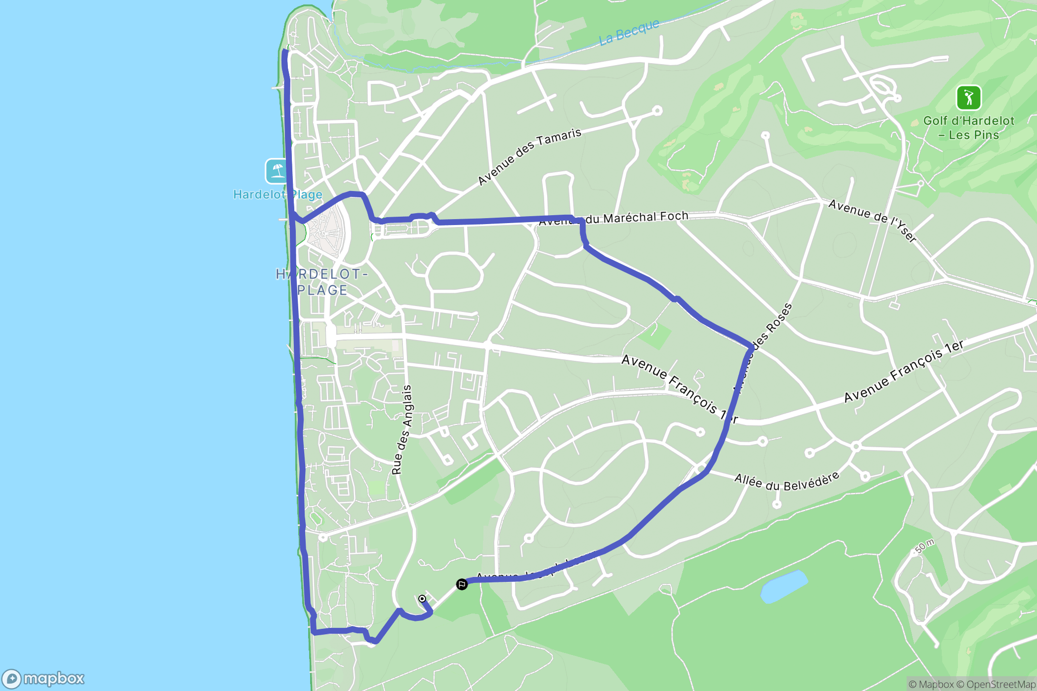 Neufchâtel-Hardelot : carte du parcours de randonnée - France