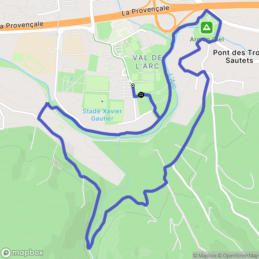 Aix-en-Provence : carte du parcours de randonnée - France