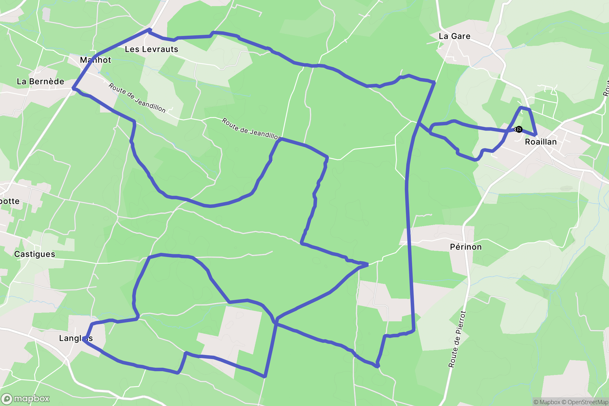 Roaillan : carte du parcours de randonnée - France