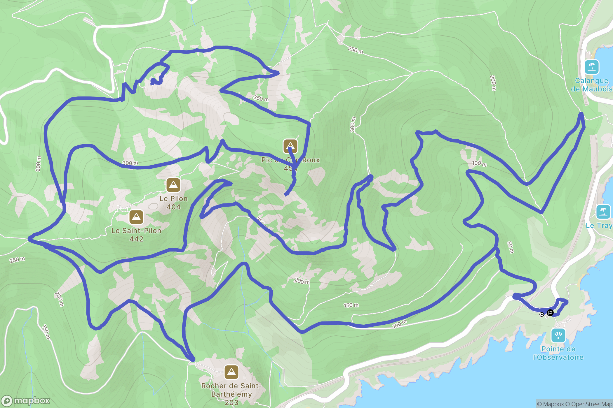 Saint-Raphaël : carte du parcours de randonnée - France