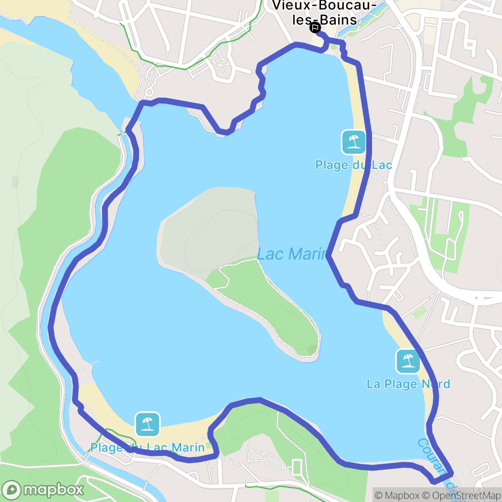 Vieux-Boucau-les-Bains : carte du parcours de randonnée - France