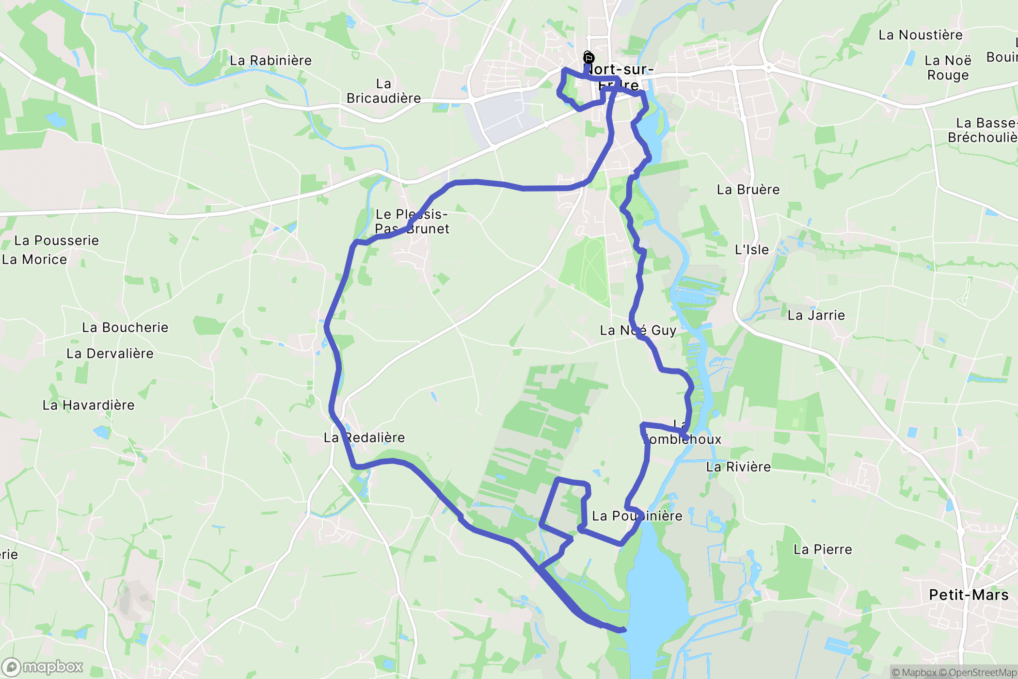 Nort-sur-Erdre : carte du parcours de randonnée - France
