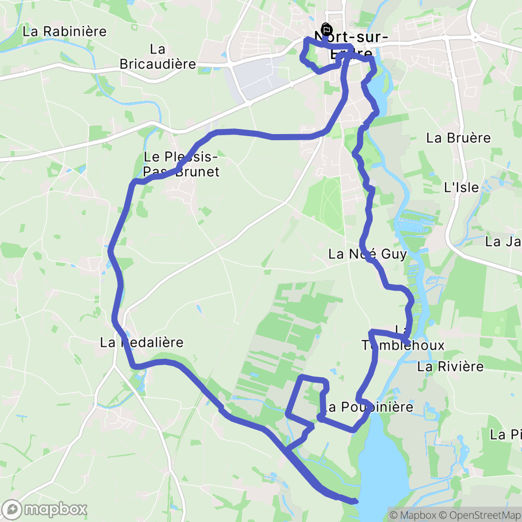 Nort-sur-Erdre : carte du parcours de randonnée - France