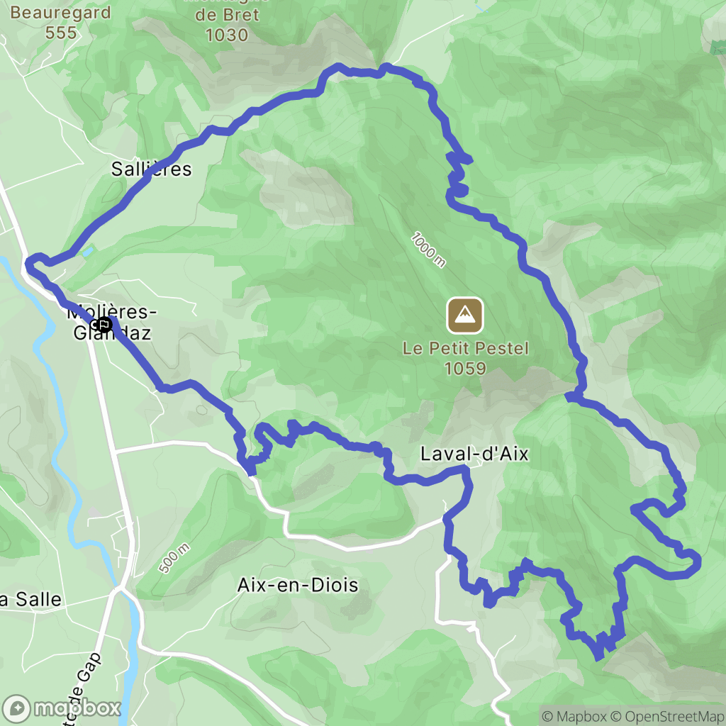 Solaure en Diois : carte du parcours de randonnée - France