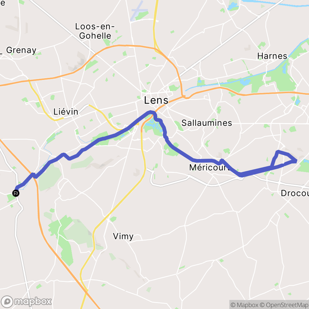 Souchez : carte du parcours de randonnée - France