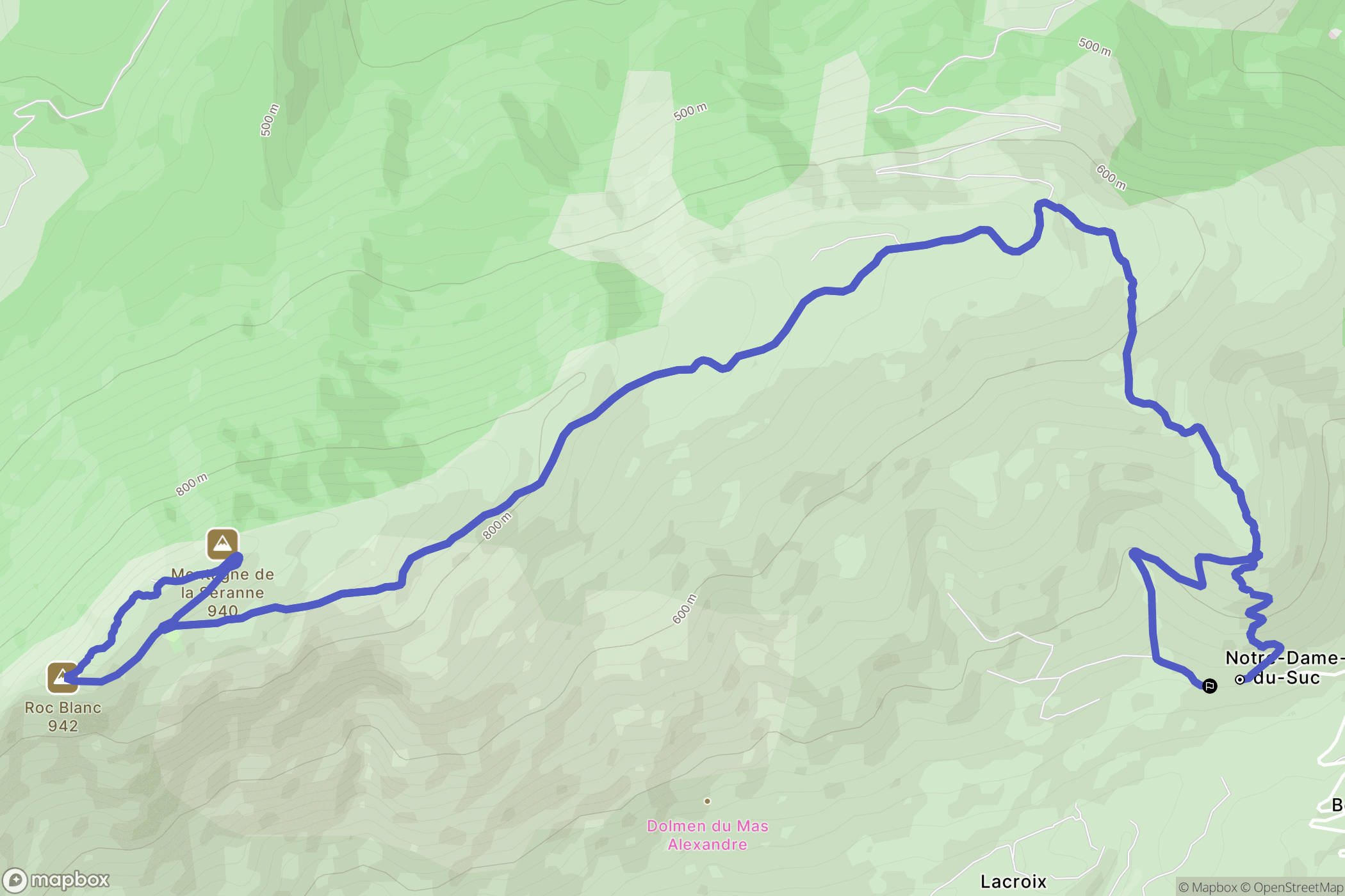 Brissac : carte du parcours de randonnée - France