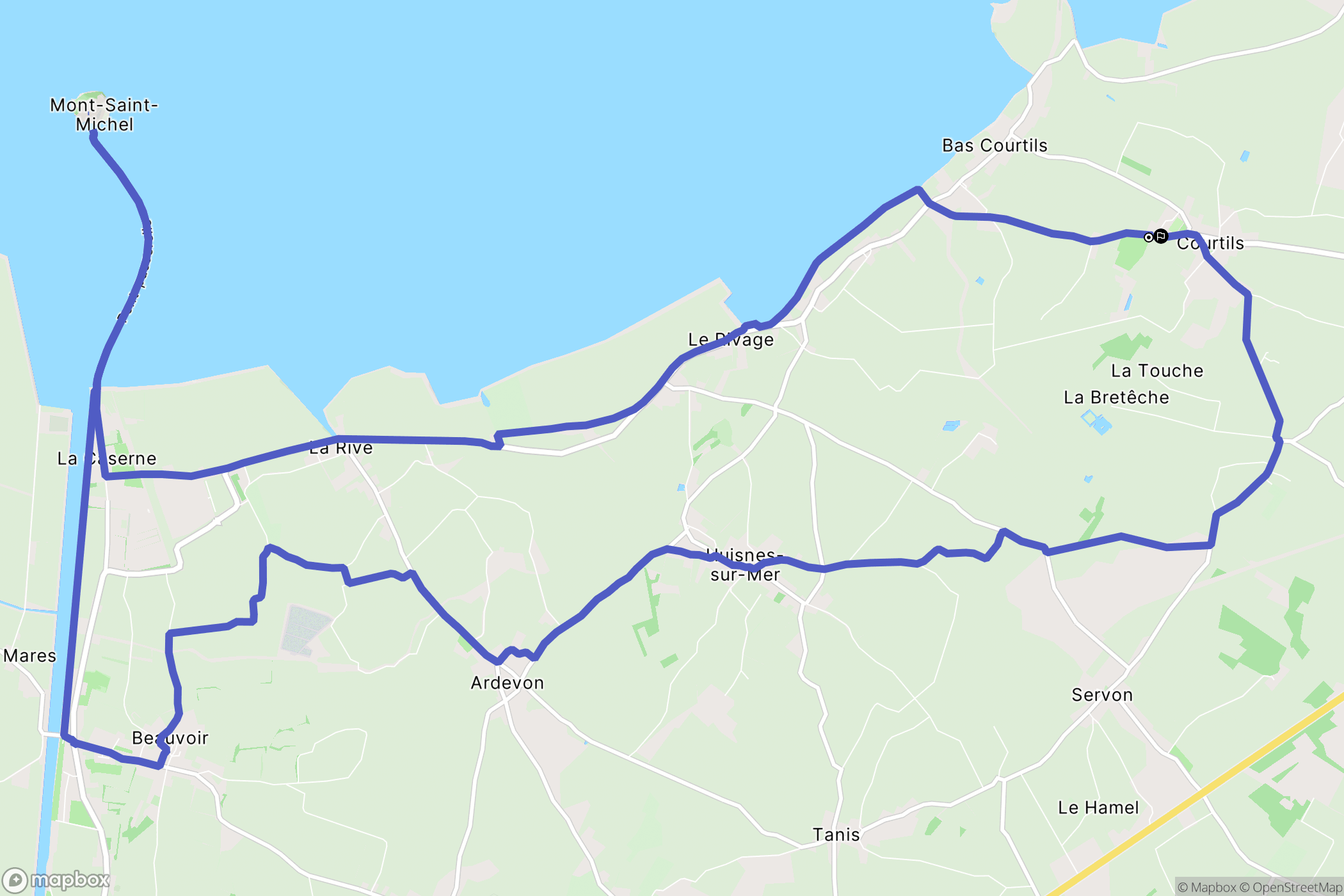 Courtils : carte du parcours de randonnée - France