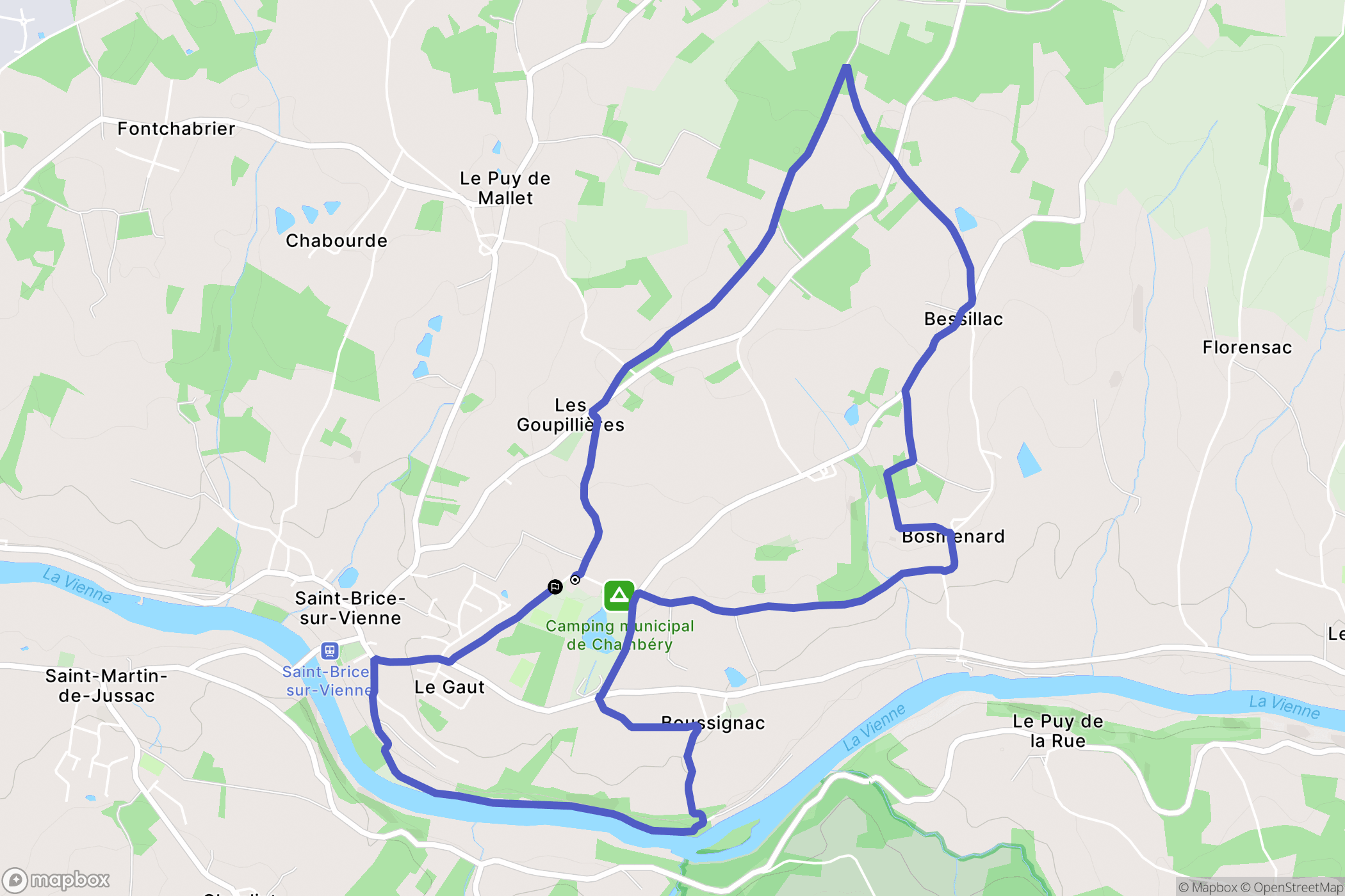 Saint-Brice-sur-Vienne : carte du parcours de randonnée - France
