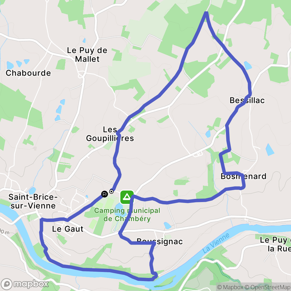 Saint-Brice-sur-Vienne : carte du parcours de randonnée - France