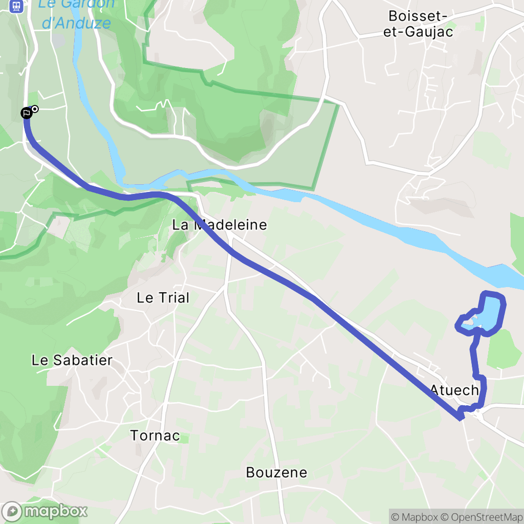 Anduze : carte du parcours de randonnée - France