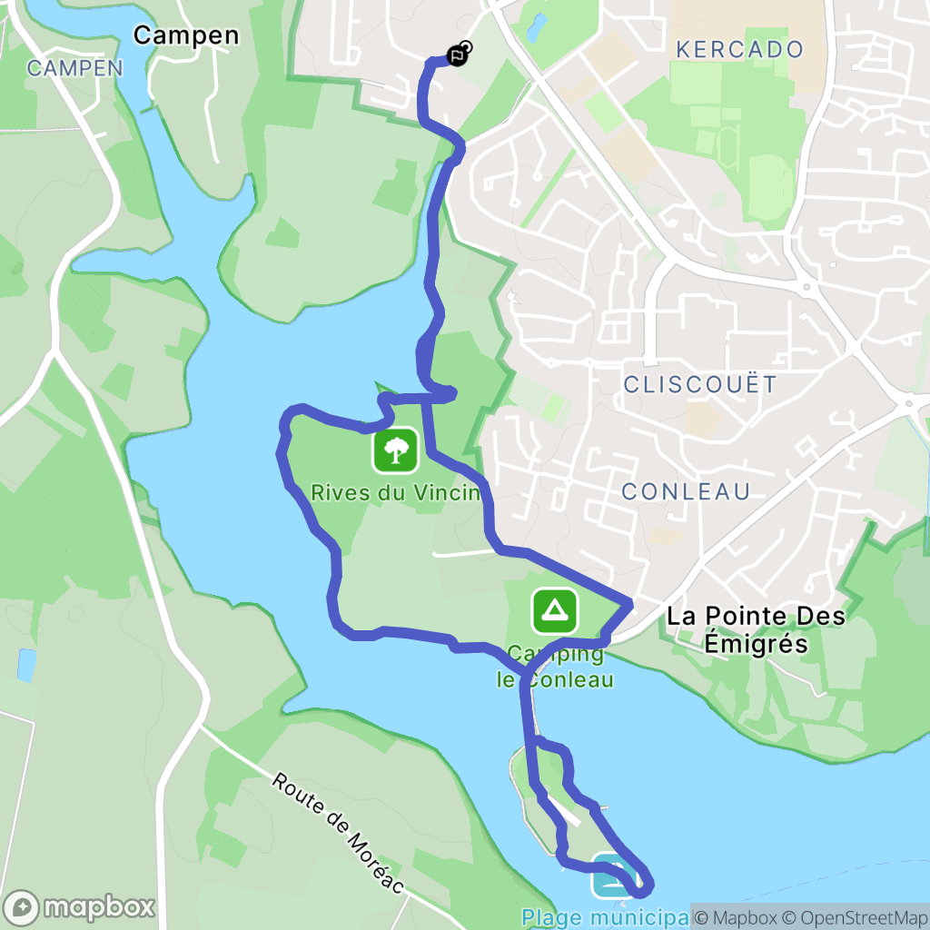 Vannes : carte du parcours de randonnée - France