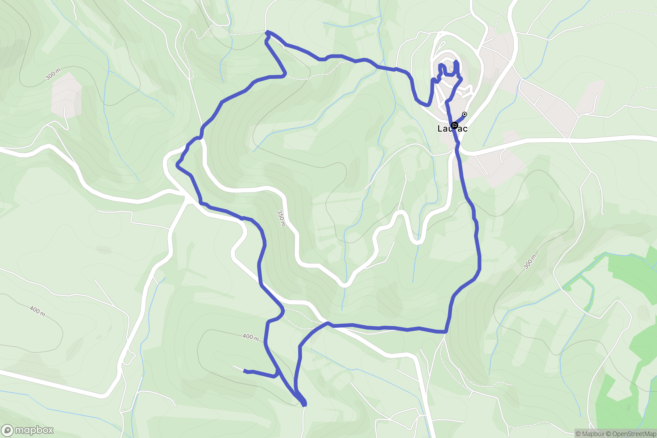 Laurac : carte du parcours de randonnée - France
