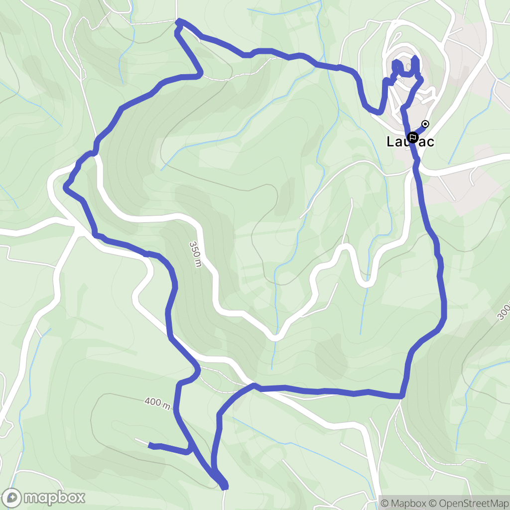 Laurac : carte du parcours de randonnée - France