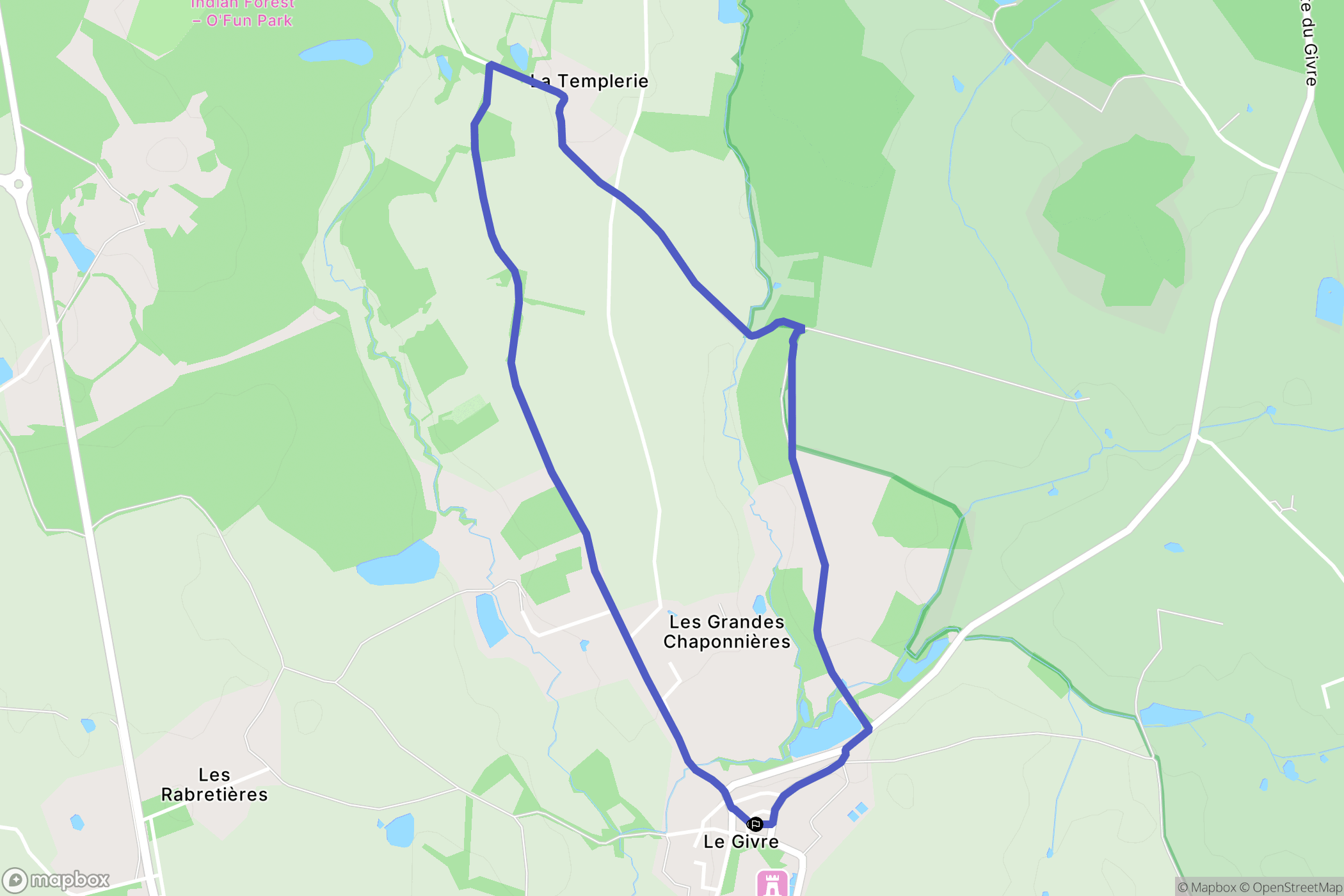 Le Givre : carte du parcours de randonnée - France