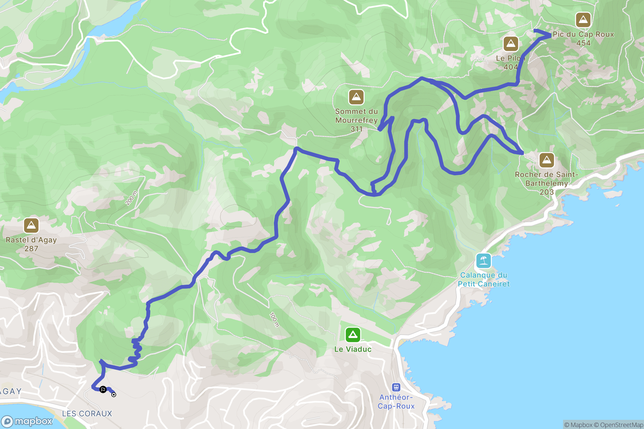 Saint-Raphaël : carte du parcours de randonnée - France
