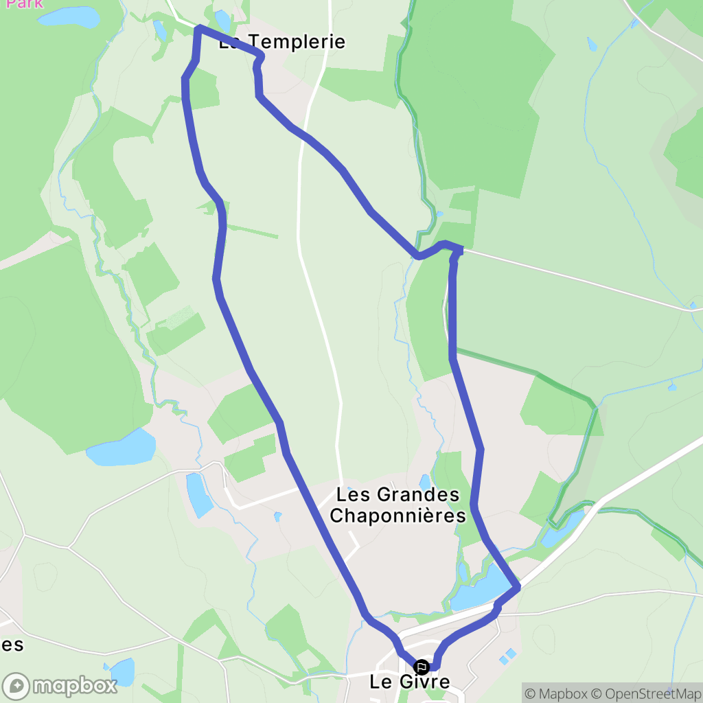 Le Givre : carte du parcours de randonnée - France