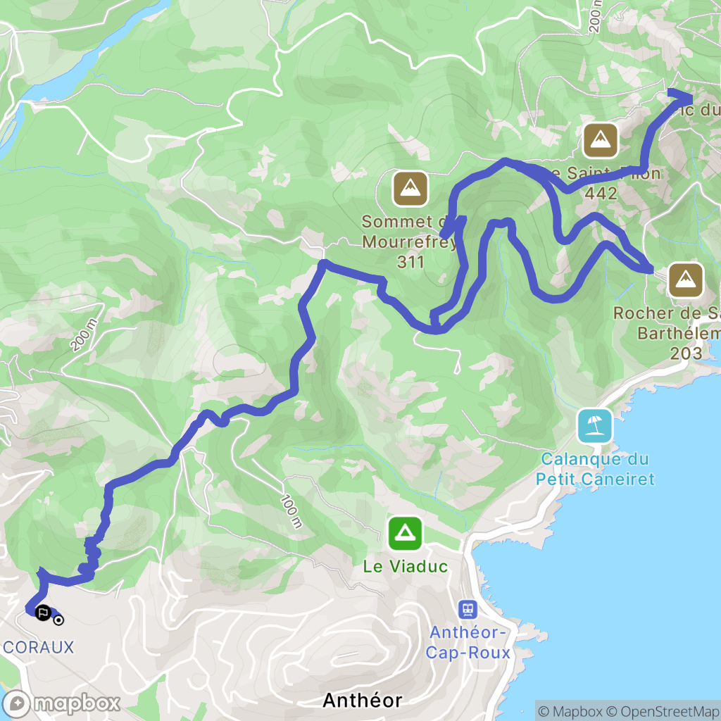 Saint-Raphaël : carte du parcours de randonnée - France