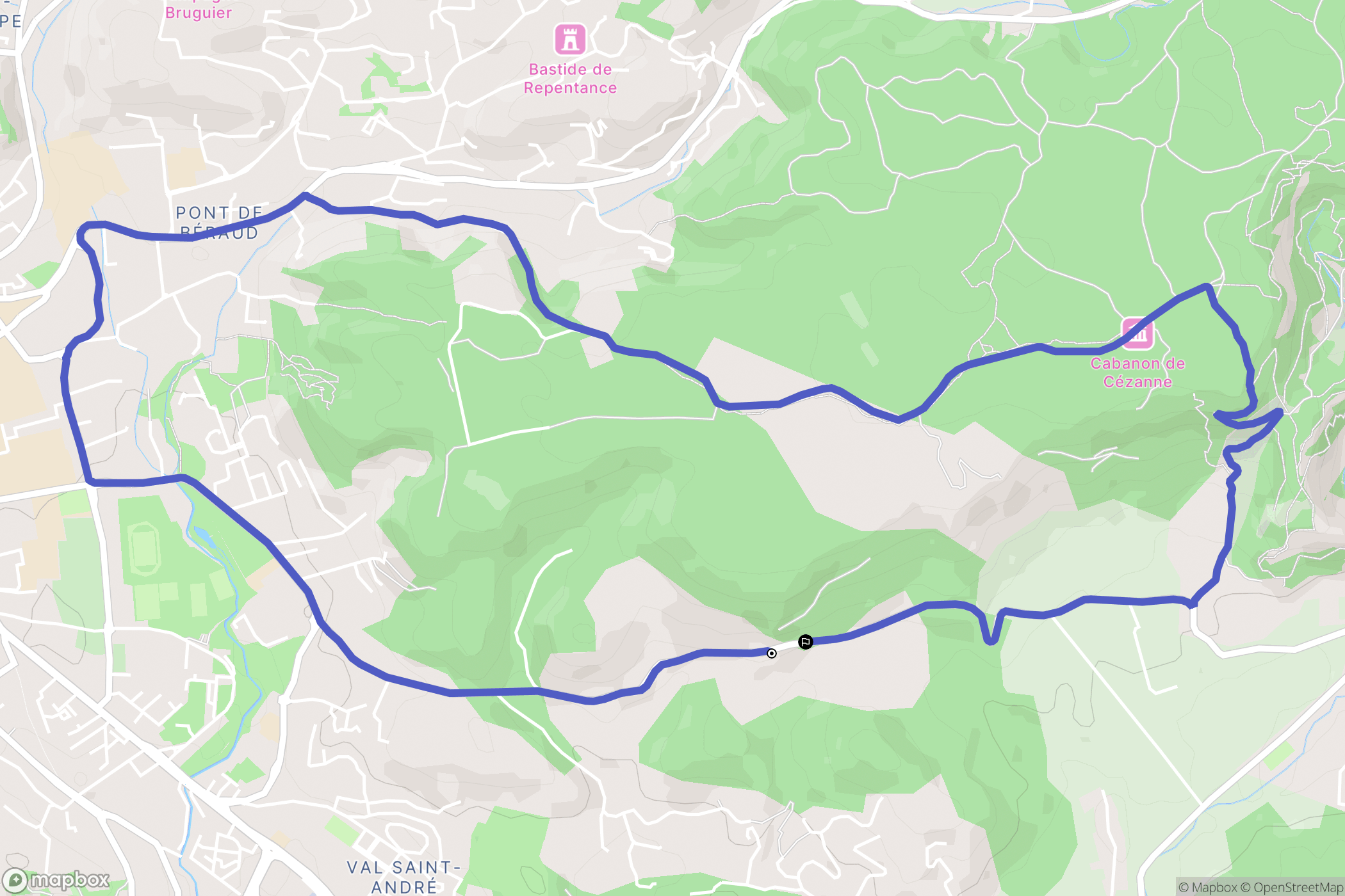 Le Tholonet : carte du parcours de randonnée - France