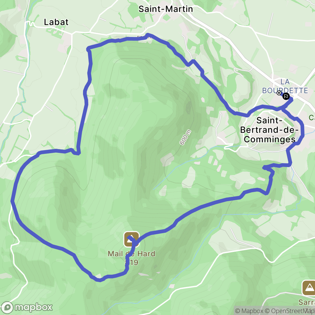 Saint-Bertrand-de-Comminges : carte du parcours de randonnée - France