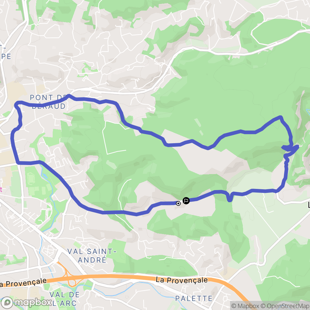 Le Tholonet : carte du parcours de randonnée - France