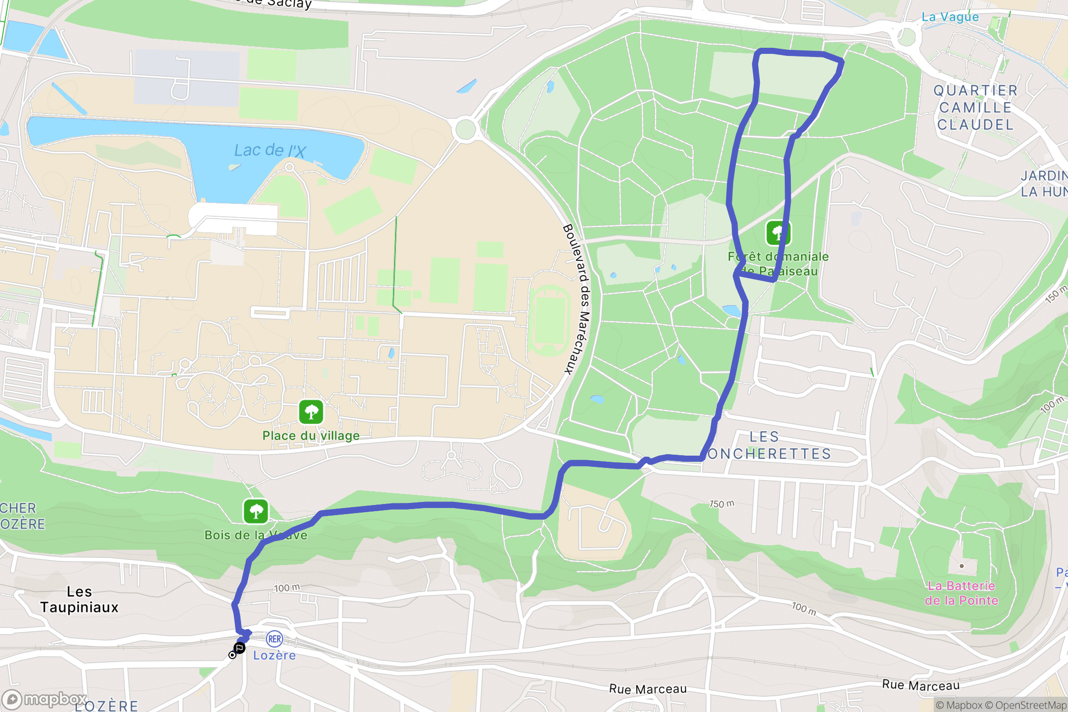 Palaiseau : carte du parcours de randonnée - France