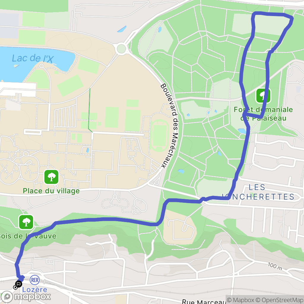Palaiseau : carte du parcours de randonnée - France