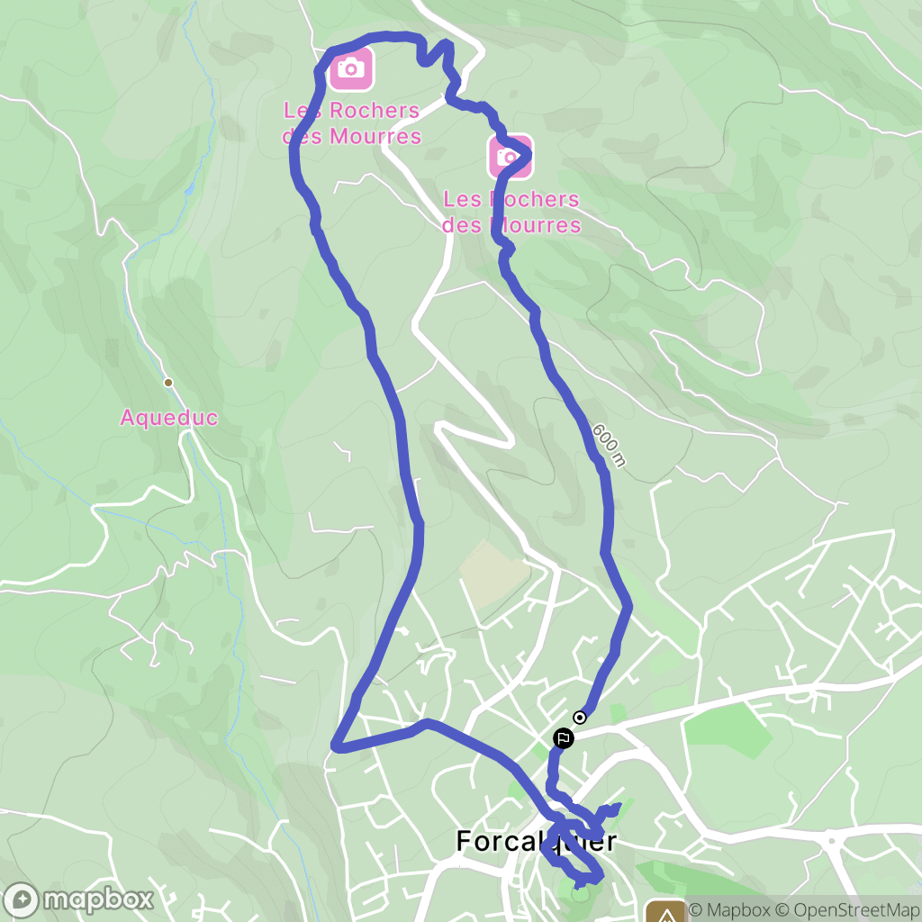 Forcalquier : carte du parcours de randonnée - France