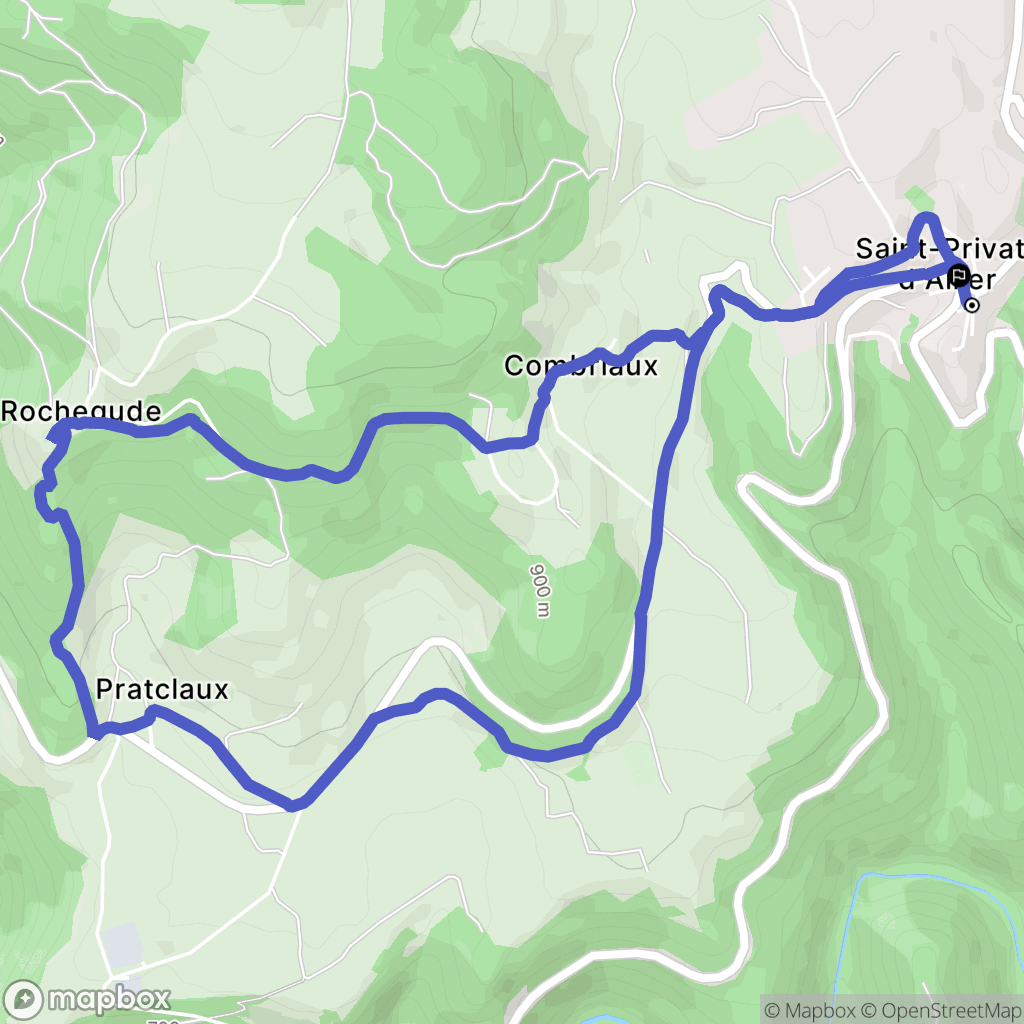 Saint-Privat-d'Allier : carte du parcours de randonnée - France