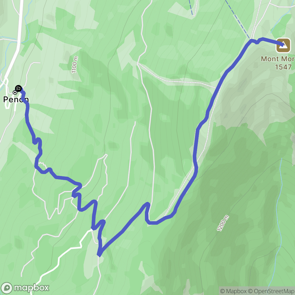 Aillon-le-Jeune : carte du parcours de randonnée - France