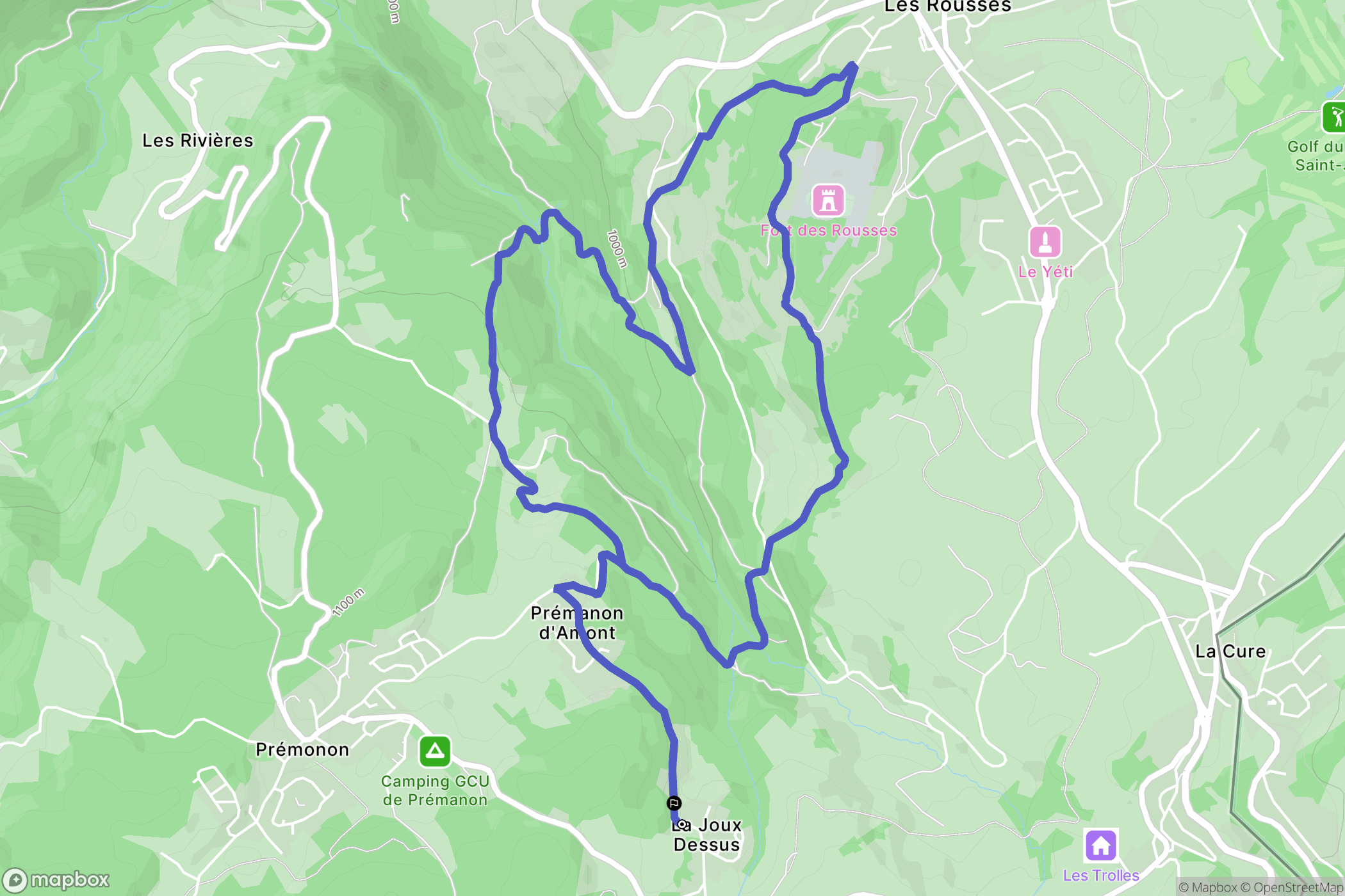 Prémanon : carte du parcours de randonnée - France