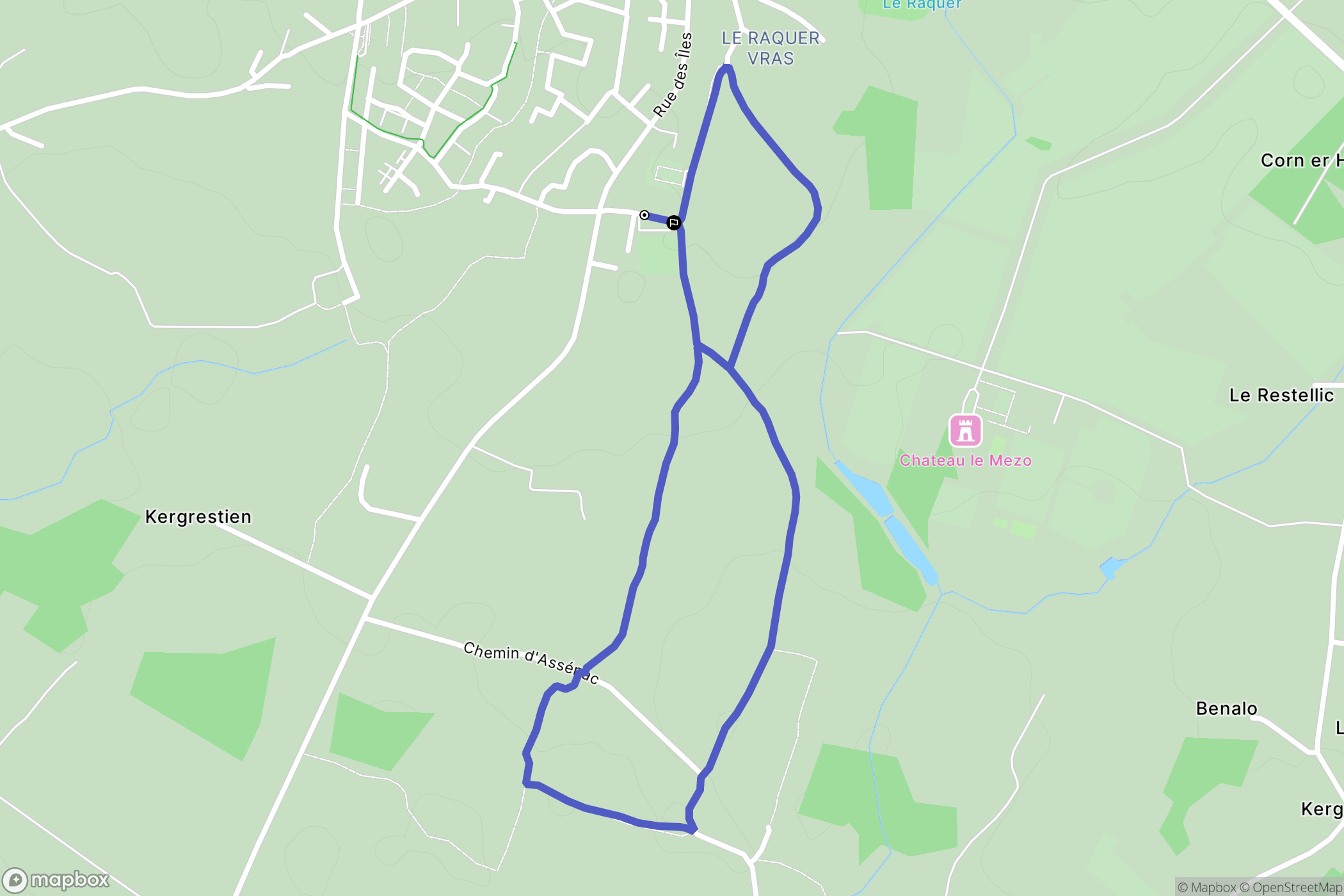 Ploeren : carte du parcours de randonnée - France