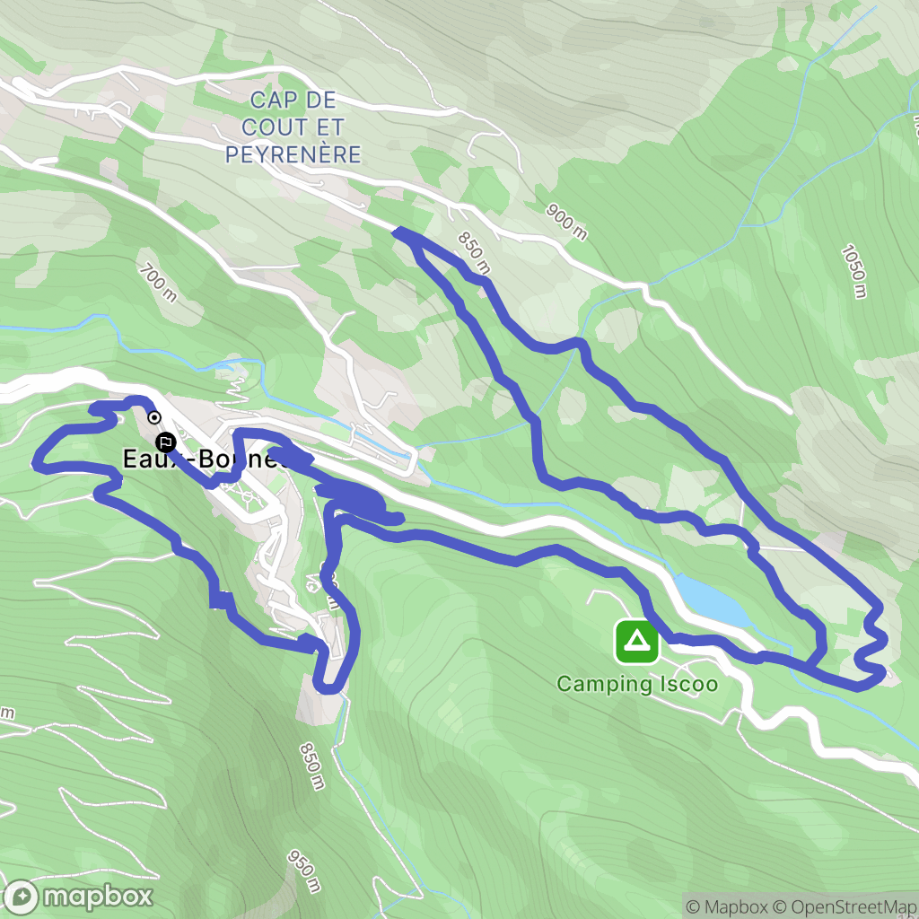 Eaux-Bonnes : carte du parcours de randonnée - France