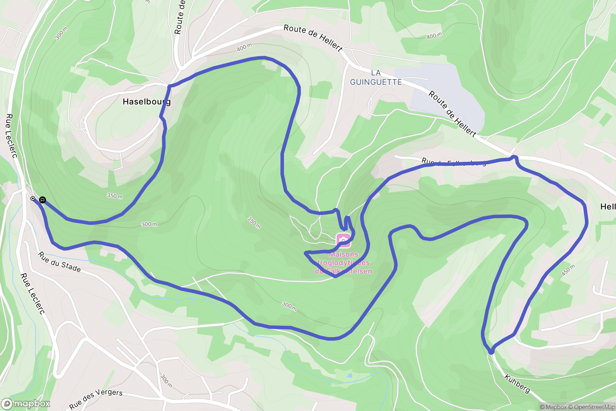 Dabo : carte du parcours de randonnée - France