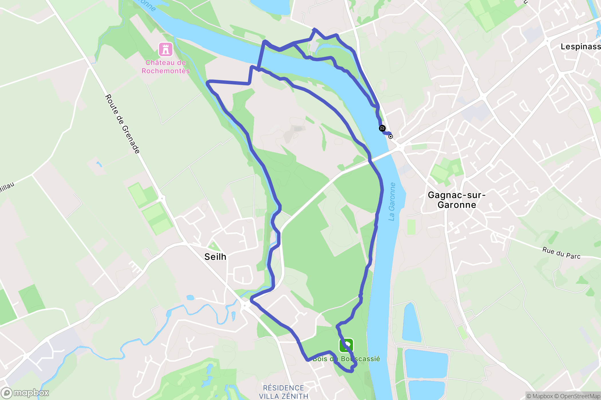 Gagnac-sur-Garonne : carte du parcours de randonnée - France