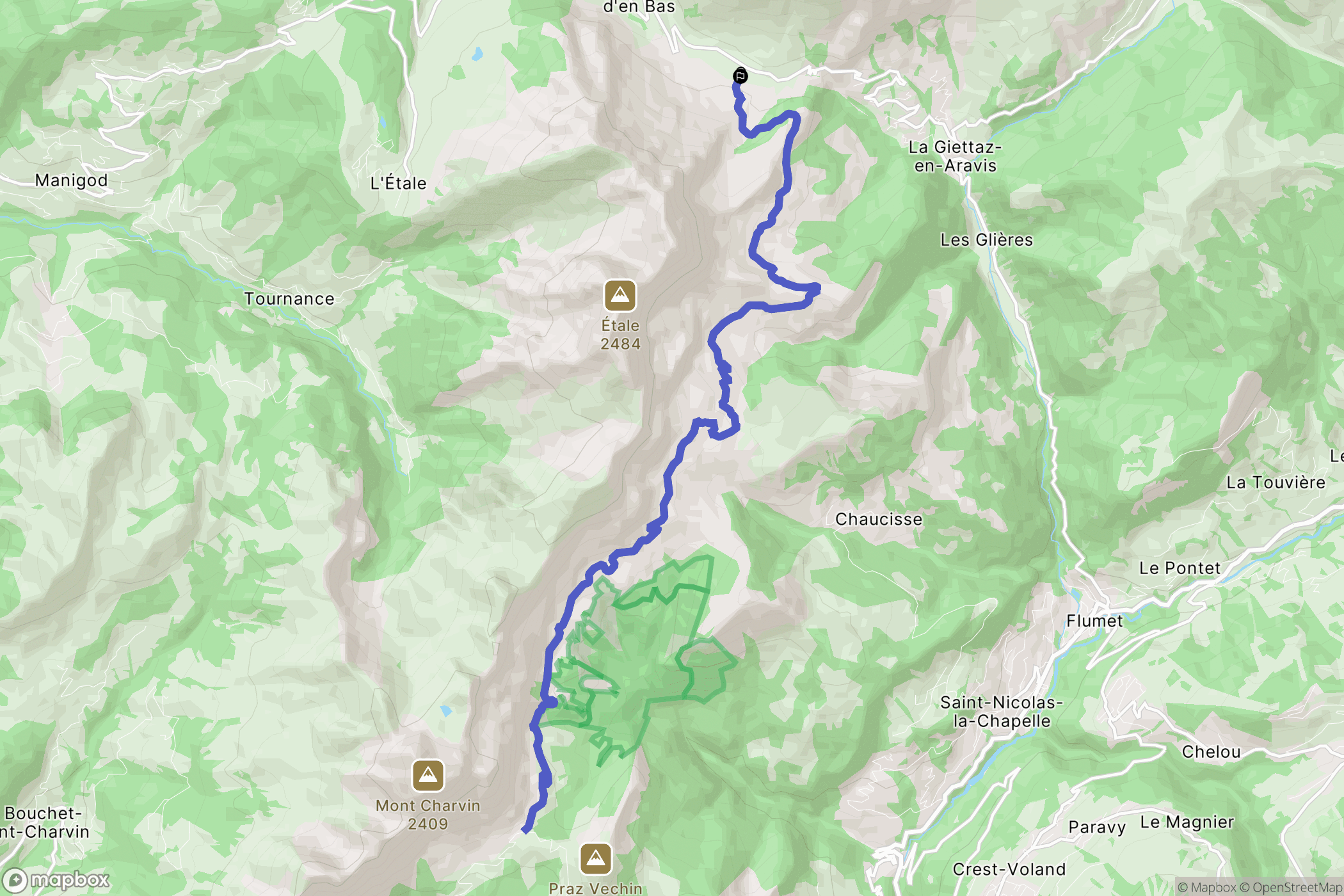 La Clusaz : carte du parcours de randonnée - France