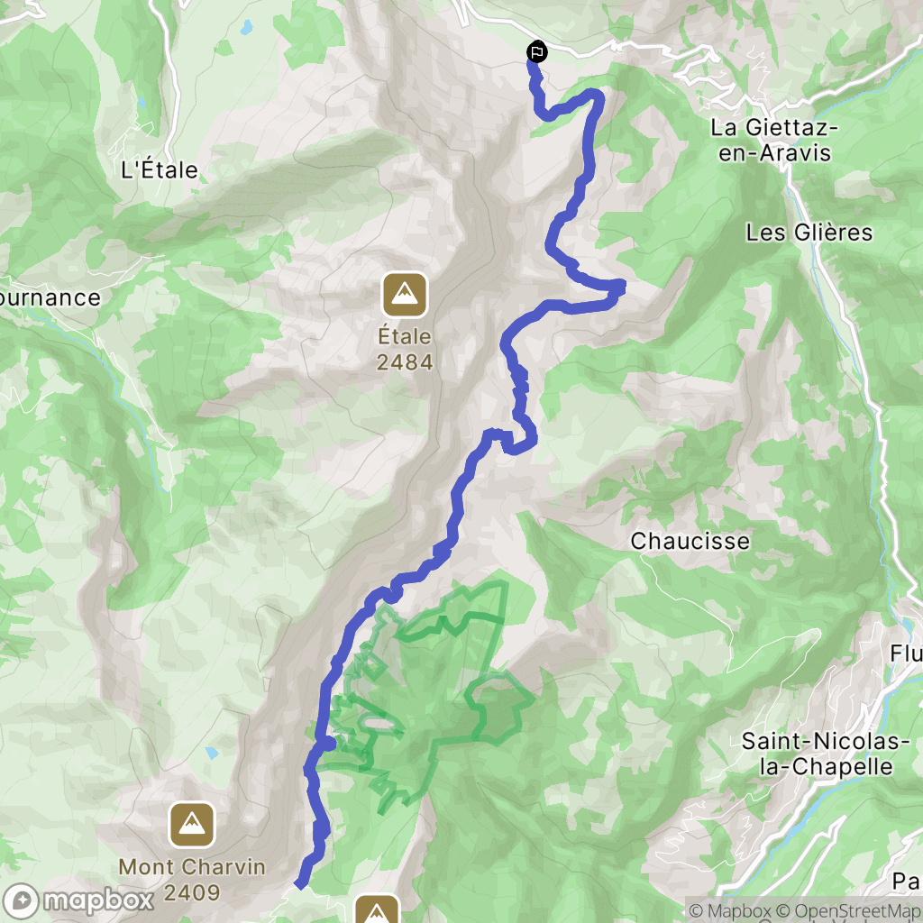 La Clusaz : carte du parcours de randonnée - France