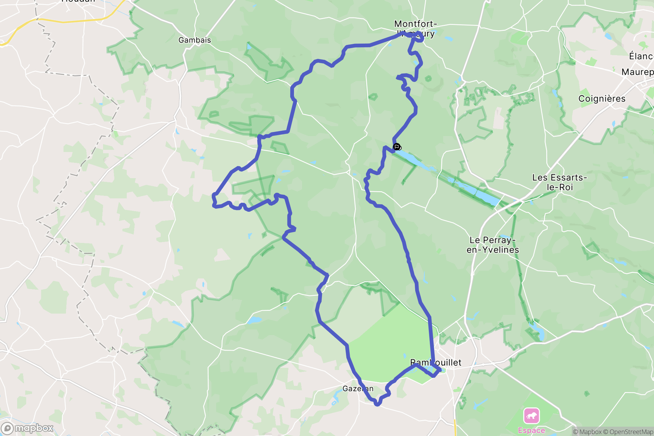 Les Bréviaires : carte du parcours de randonnée - France
