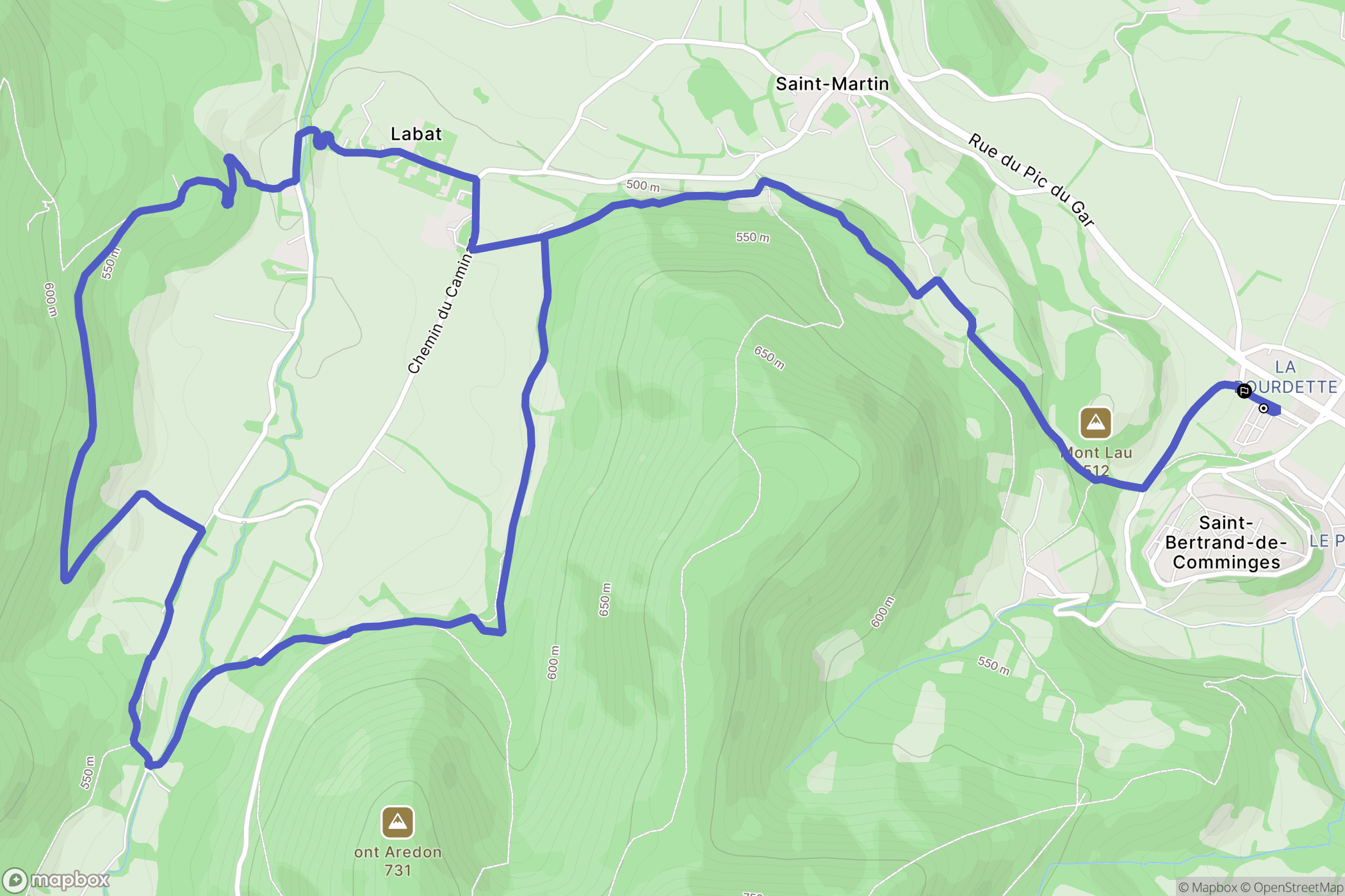 Saint-Bertrand-de-Comminges : carte du parcours de randonnée - France