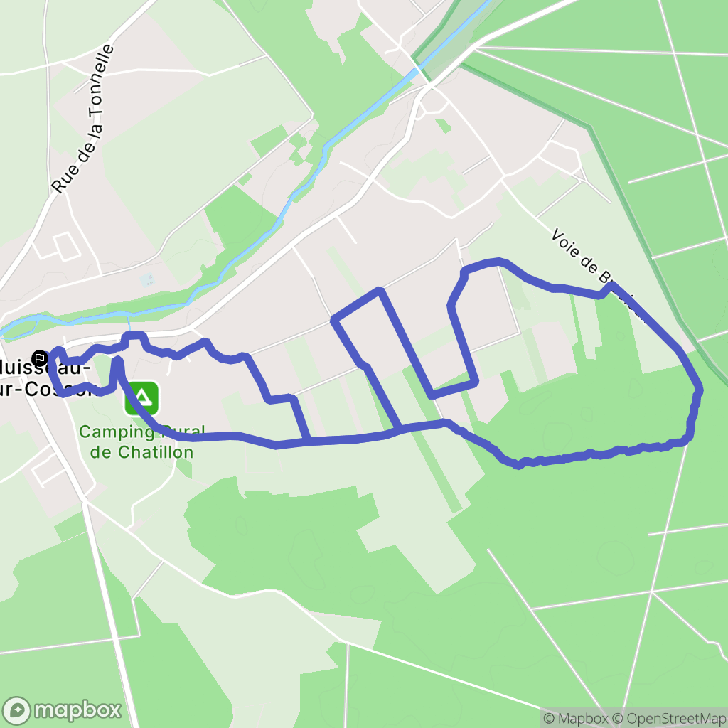 Huisseau-sur-Cosson : carte du parcours de randonnée - France