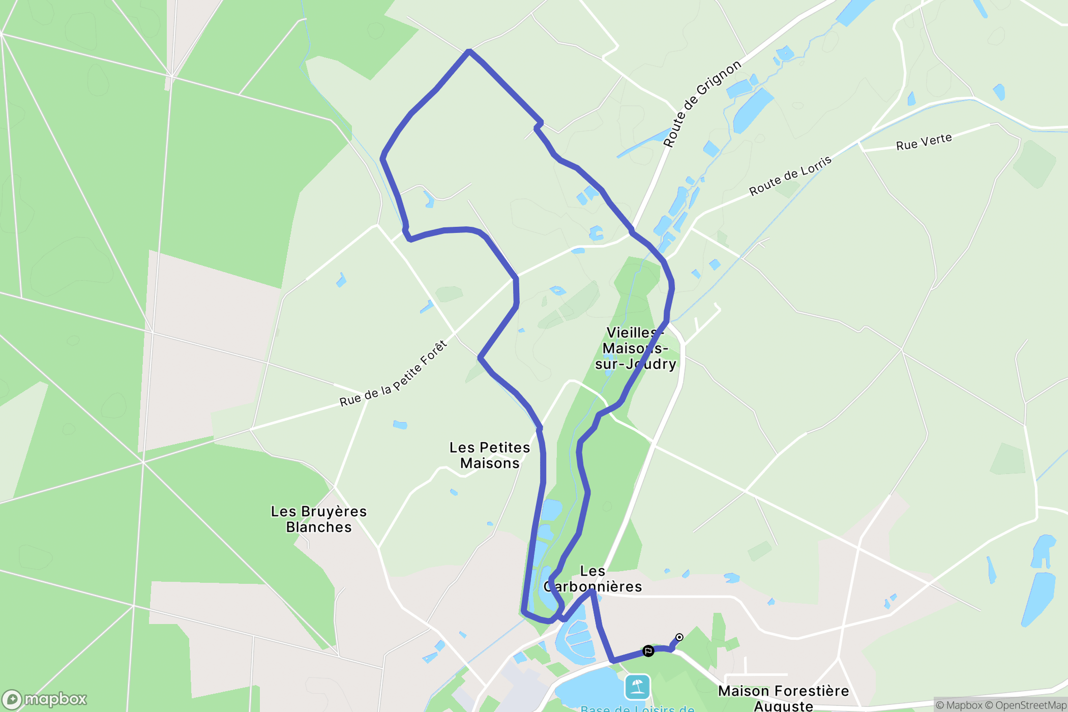 Vieilles-Maisons-sur-Joudry : carte du parcours de randonnée - France