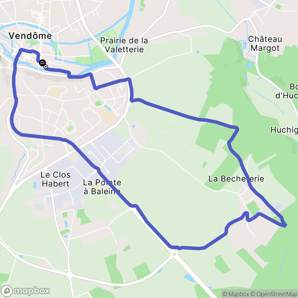 Vendôme : carte du parcours de randonnée - France