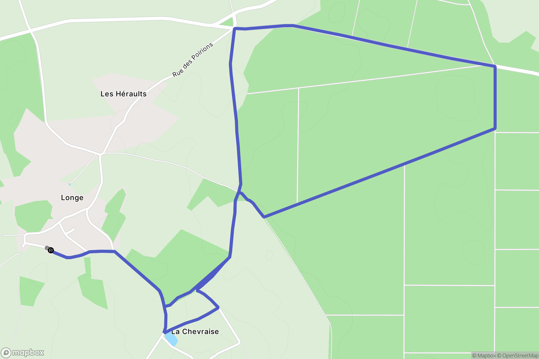 Saint-Sauvant : carte du parcours de randonnée - France