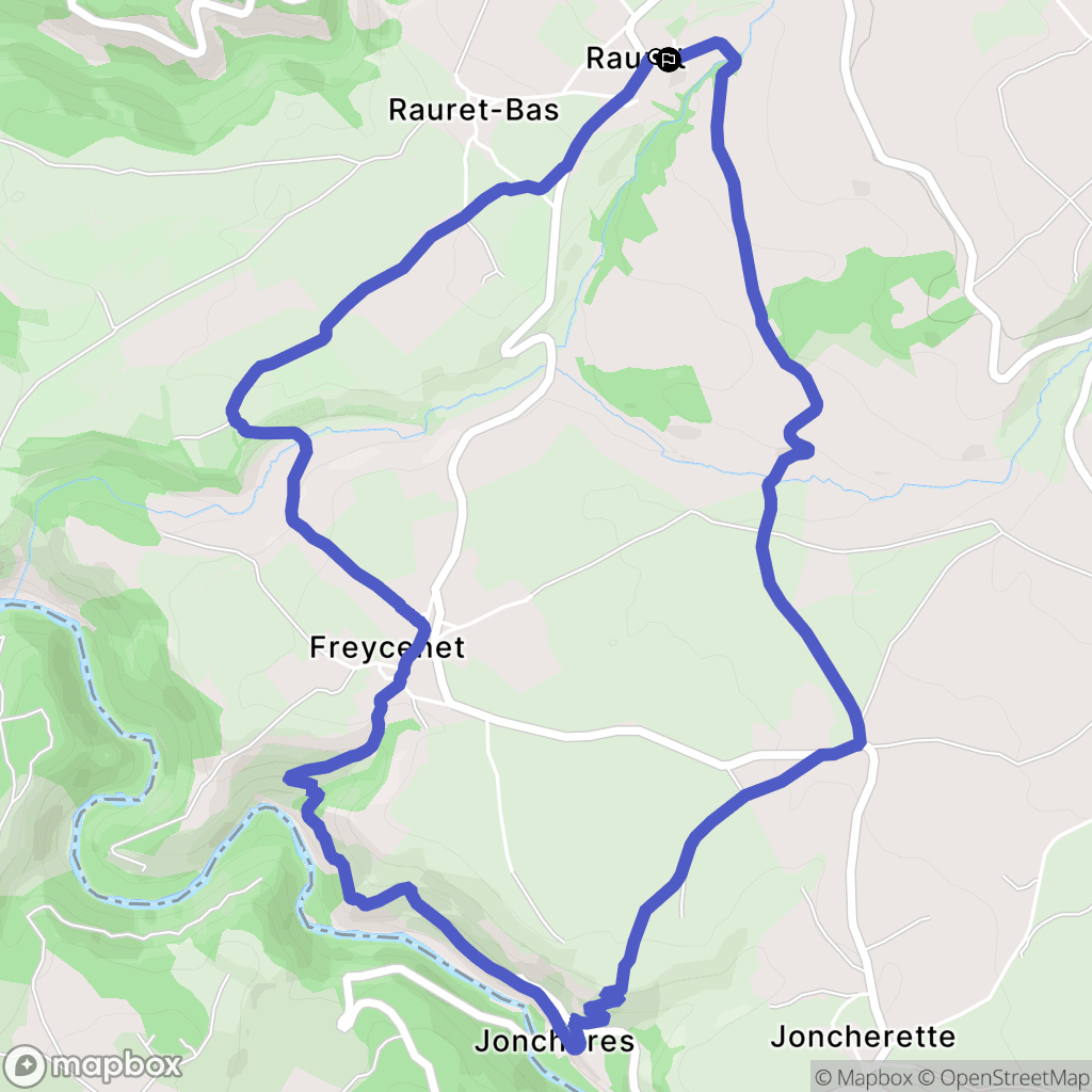 Rauret : carte du parcours de randonnée - France