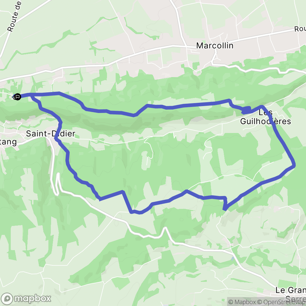 Lens-Lestang : carte du parcours de randonnée - France