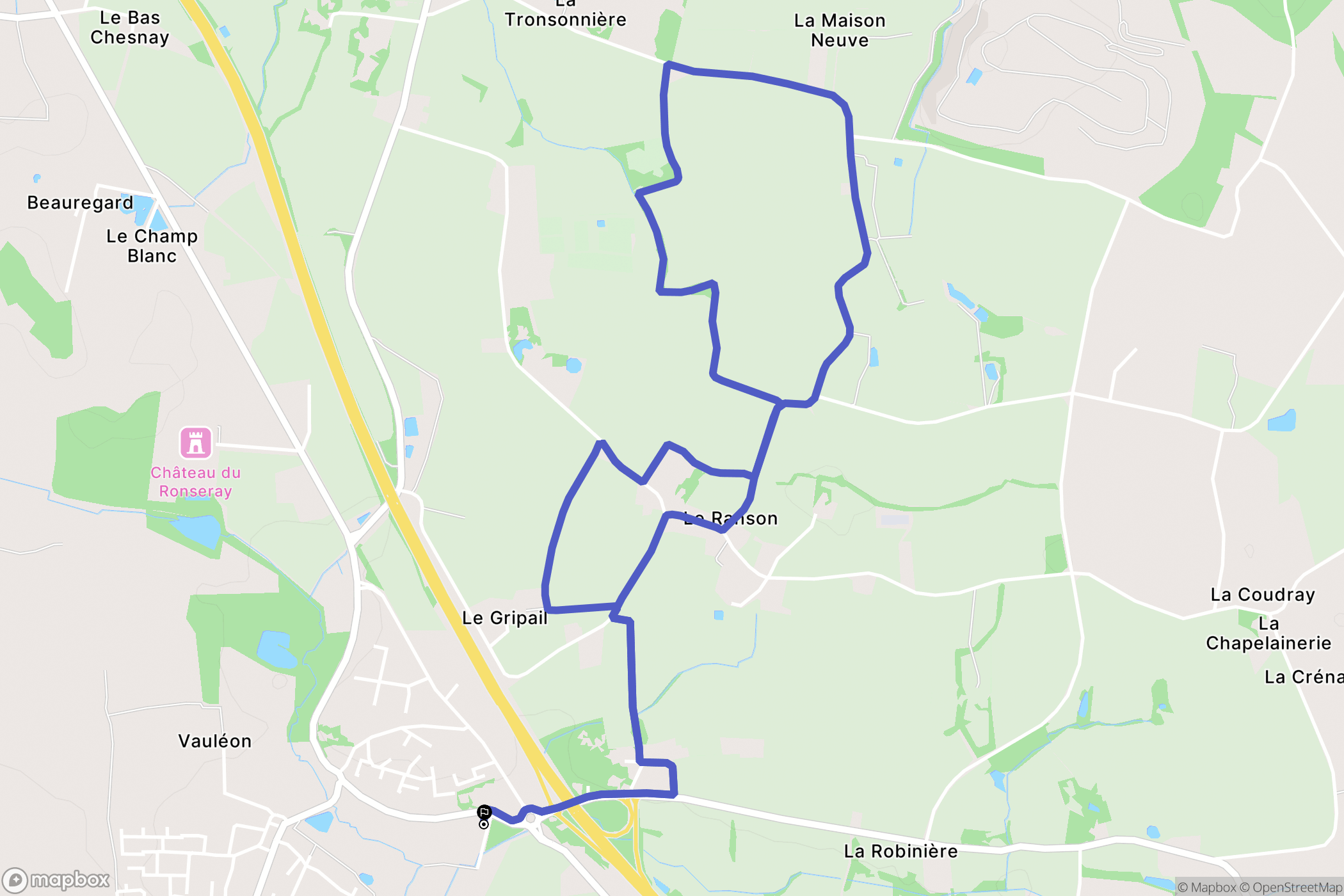 Vignoc : carte du parcours de randonnée - France
