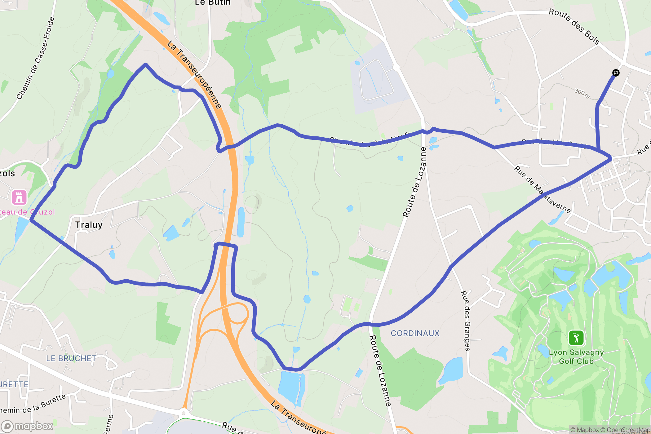 Dommartin : carte du parcours de randonnée - France
