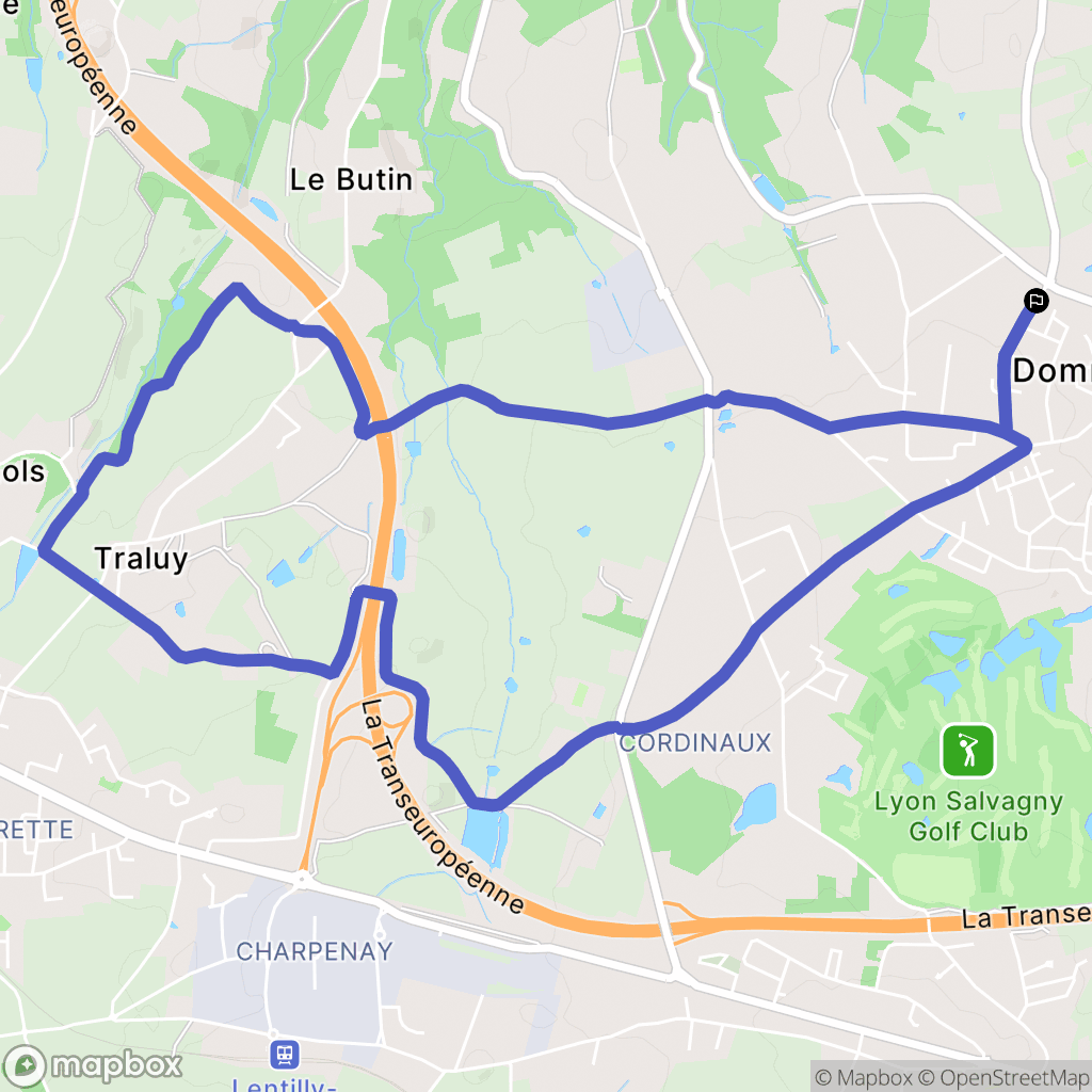 Dommartin : carte du parcours de randonnée - France