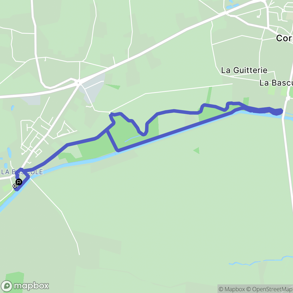Loire-Authion : carte du parcours de randonnée - France