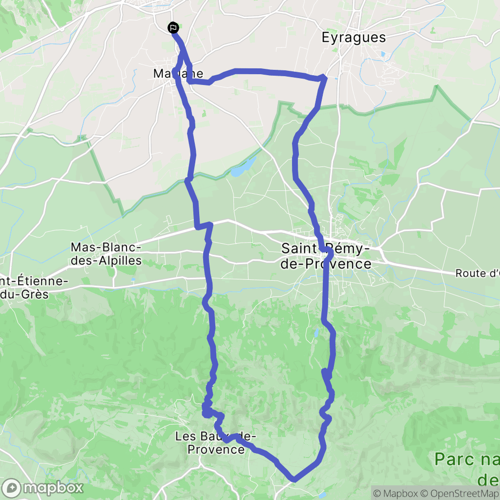 Graveson : carte du parcours de randonnée - France